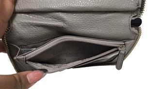 MICHAEL KORS FULTON LARGE FLAT MULTIFUNCTION LEATHER PHONE CASE WALLET GREY